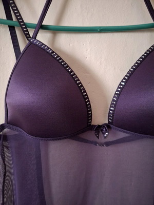 Med purple nightdress 75B with rhinestones