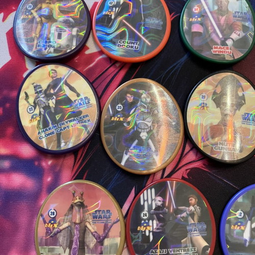 Star Wars The Clone Wars Blix Tazos holographic set, like new, 14 pcs