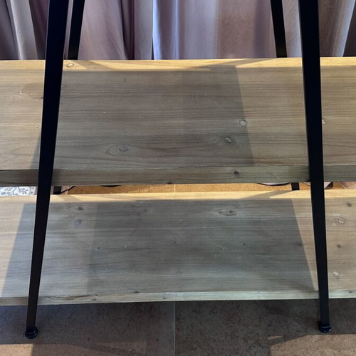 Bookshelf industrial style 3-tier A-frame ladder used