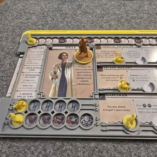 Cthulu Death May Die player dashboard 3D printed new, set of 5 gray with colorful card holders