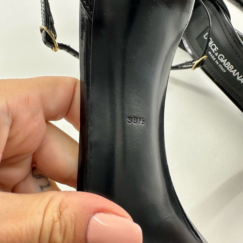 Dolce & Gabbana Keira sandals new, black patent leather, size 38.5