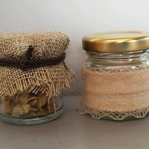 Decorative small jars like new, set of 2 pieces