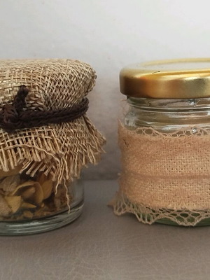 Decorative small jars like new, set of 2 pieces