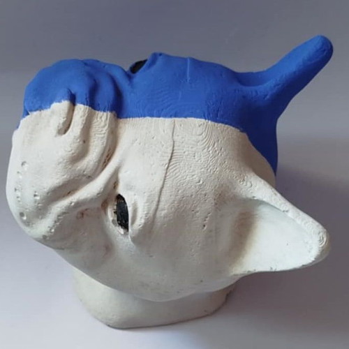 France Bulldog Gypsum Statue Handmade, Heavy Solid 10x10x12 cm