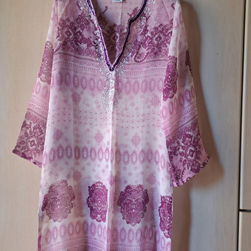 Calzedonia kaftan purple with embroidered sequins new