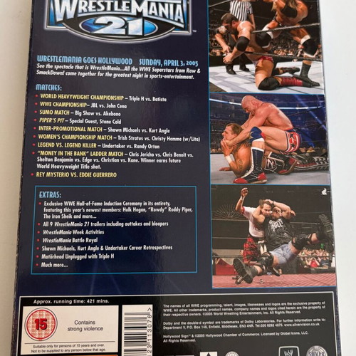 WWE WrestleMania 21 Goes Hollywood 2005 3-Disc Collector's Edition DVD used