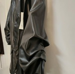 Leather blazer new one size with sleeve detail