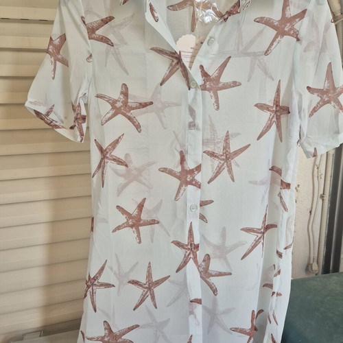 Tunic shirt like new, size M, white and beige