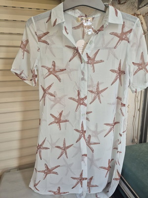 Tunic shirt like new, size M, white and beige