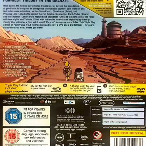 Family Guy It's a Trap Blu-Ray used, English subtitles