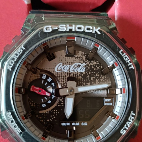 G-SHOCK Coca Cola Limited Edition GA-2100CC-3AER watch like new with green rubber strap