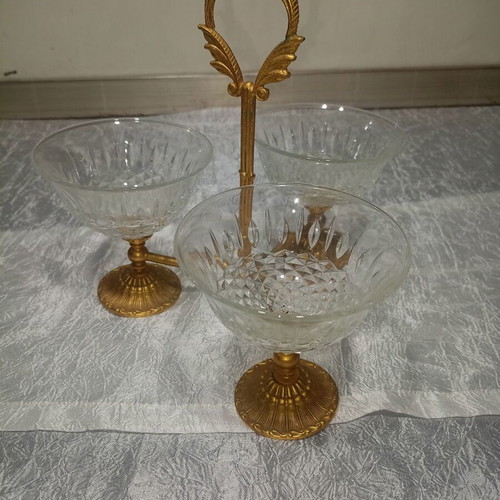Vintage crystal fondue used