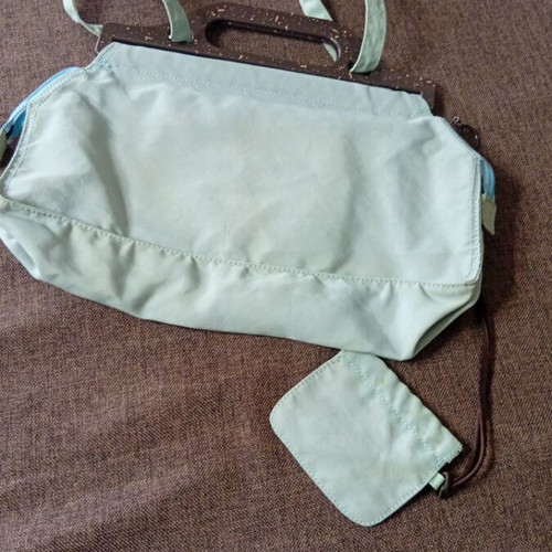 Diesel Spare Parts crossbody bag used, pink and turquoise nylon