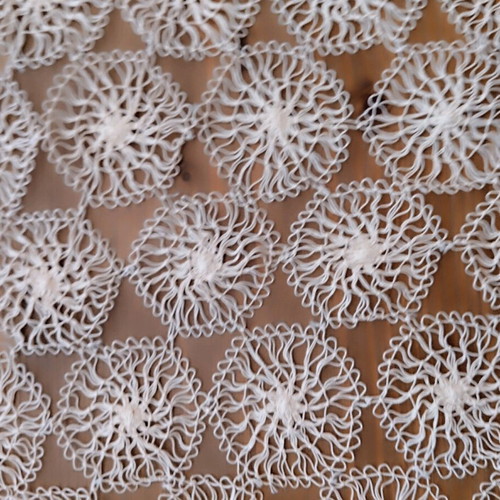 Embroidery with lace new, table runner 65x40 cm, ecru