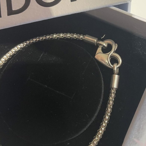 Pandora bracelet with chain and studs, silver