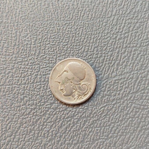 50 Lepta Coin 1926 used, Second Hellenic Republic Athena
