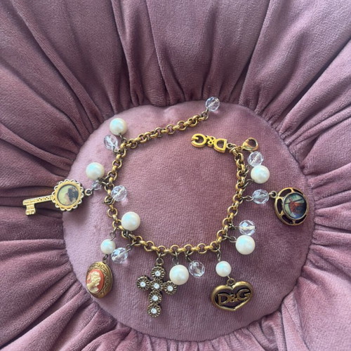 D&G vintage charm bracelet with pearls