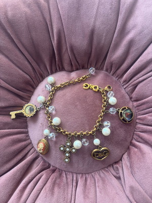 D&G vintage charm bracelet with pearls