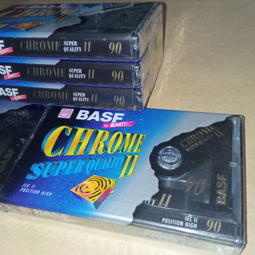 BASF Chrome Super Quality II 90 audio cassette pack of 5