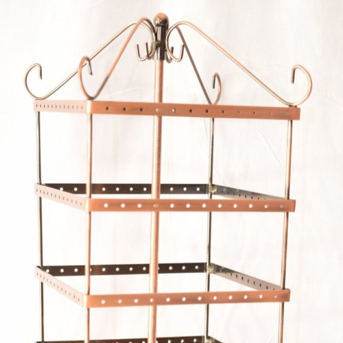 Earring stand like new, metal, square, 6-tier rotating