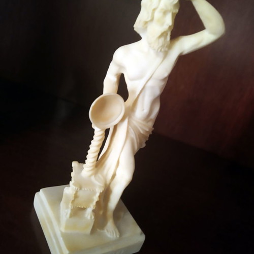 Alabaster figurines of Diogenes and Archimedes new, handmade