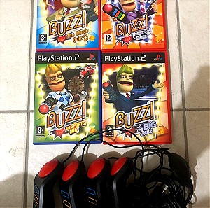 Buzz Quizs + 4 Buzzers PlayStation 2 λειτουργικά