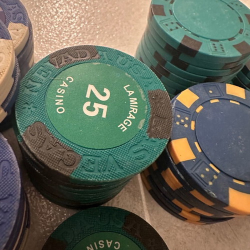 La Mirage Las Vegas Nevada poker chips used, ceramic-plastic