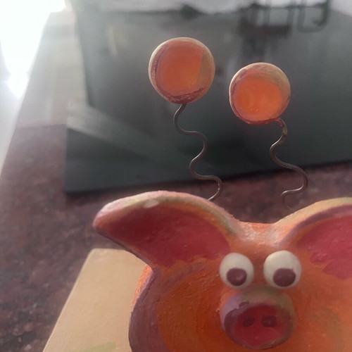 Clay napkin holder used, handmade