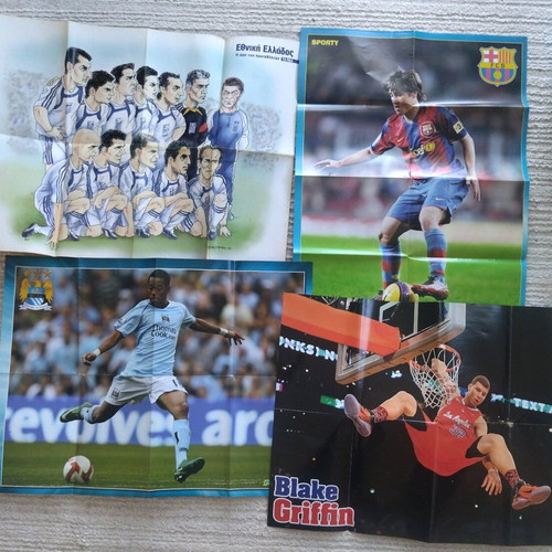 Sports posters used, pack with various double-sided photos