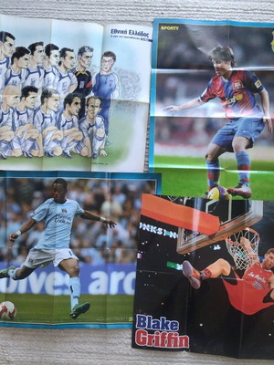Sports posters used, pack with various double-sided photos