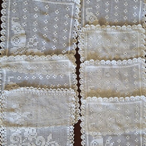 Crocheted napkins new, set of 6 white pieces