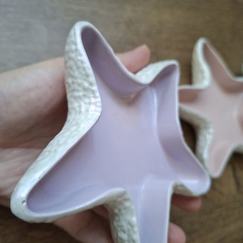 Handmade starfish plaster decor with acrylic paint, new