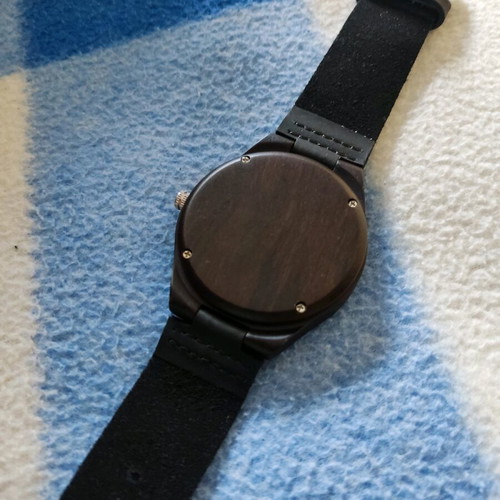 Wooden wristwatch new men's black