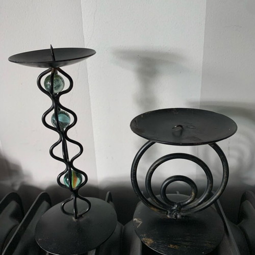 Candlesticks used, 2 black metal