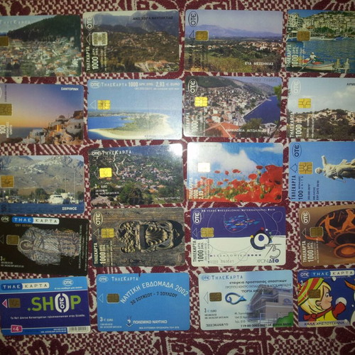 Phone cards used, pack of 20 pieces