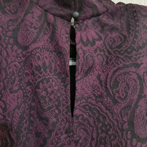 Winter dress new with turtleneck and belt, black-purple