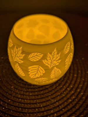 Tealight lamp autumn leaves made to order
