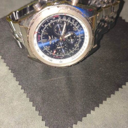 Breitling wristwatch men's used, gray, scratches on dial