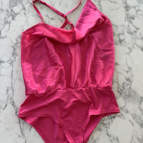 Women's pink silk bodysuit top size S like new Shein