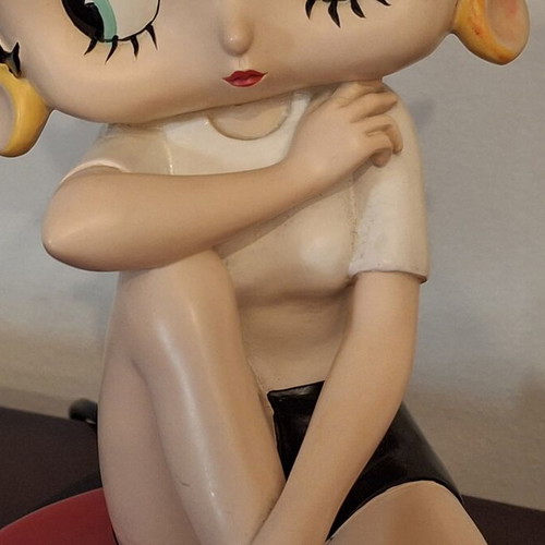 Betty Boop ceramic table lamp 2005, fabric shade