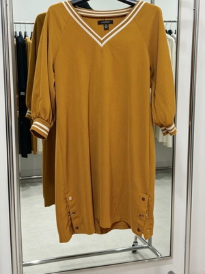 Amisu dress-blouse with side buttons like new, size M, yellow