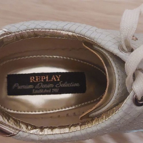 Replay Women's Shoes Used In Ecru With Gold Color