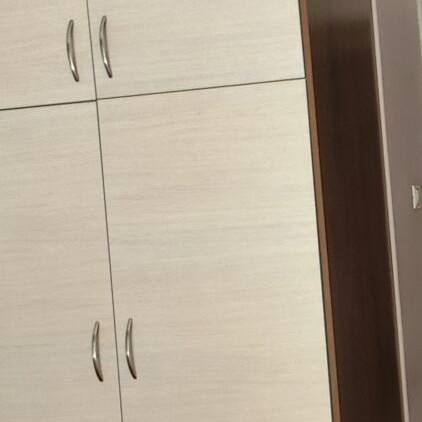 Wardrobe doors like new, set of 8 pieces with dark brown side panel