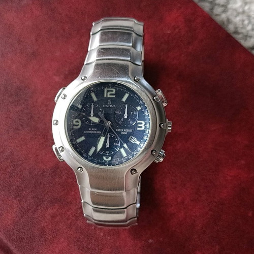 Festina Chronograph F6622 watch like new, men's, gray silver