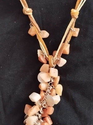 Boho short necklace in earth tones, new