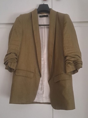 Zara λινό σακάκι μέγεθος medium, σαν καινούργιο, λαδί