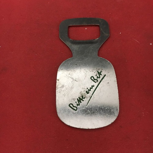 Bitburger bottle opener used, vintage with wear