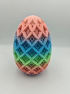 3D Printed Easter Egg Mandala New Decorative Container 15cm