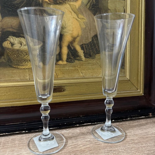 Glass flute glasses new, set of 2