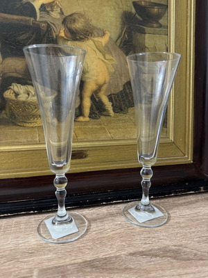 Glass flute glasses new, set of 2